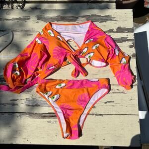 Bold‎ Tropical Eye-Print Bikini Set – Retro Pop Art Swimwear